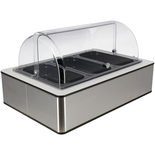 VEGA Buffetsystem komplett Fundale hvit 6,5 cm melamin svart 3 x GN 1/3; Størrelse GN 1/1, 63x42.5x27.4 cm (LxBxH); Hvit/Transparent; Rektangulær