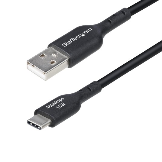 Startech USB-A til USB-C 30 cm Kabel med Hurtiglading 15W Svart
