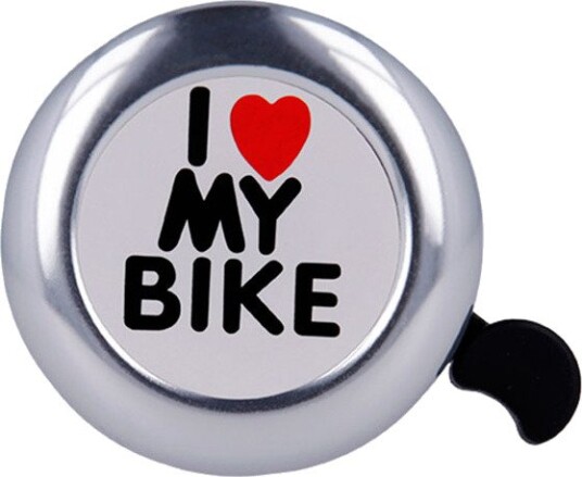 Sykkelringeklokke Forever I love my bike sølv