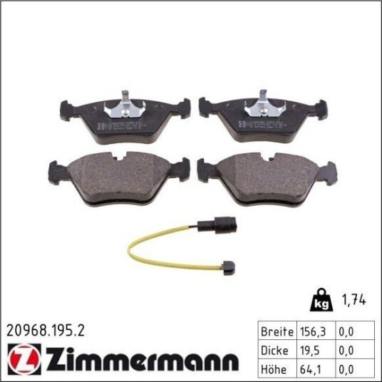 Bremseklosser ZIMMERMANN 20968.195.2