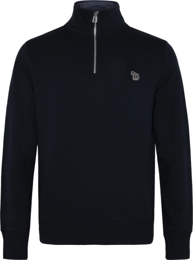 Paul Smith Mens Ls Reg Fit Half Zip Top Zebra Navy S
