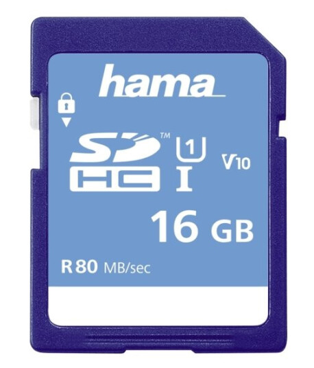 Hama 00181094, 16 Gb, Sdhc, Klasse 10, Uhs-I, 80 Mb/S, Class 1 (U1)
