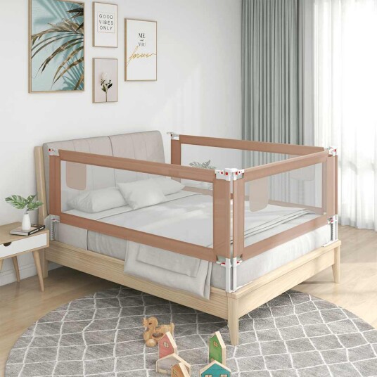 Vidaxl Sengehest småbarn gråbrun 140x25 cm stoff