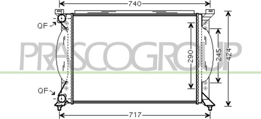 PRASCO AD020R011 Radiator motorkjøling PRASCO AD020R011 Radiator motorkjøling