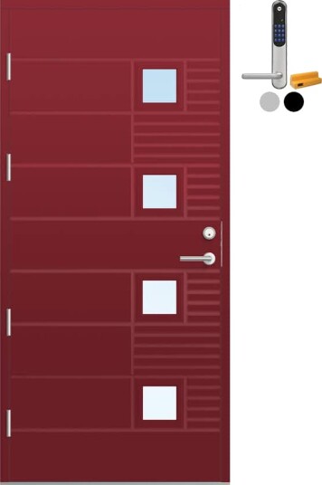 Ytterdør Bygg1 Fjell 14 Klarglass med Yale Doorman Classic Home