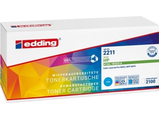 Edding Edd-2211 Cyan Toner Erstatter Hp 415A W2031a 18-2211
