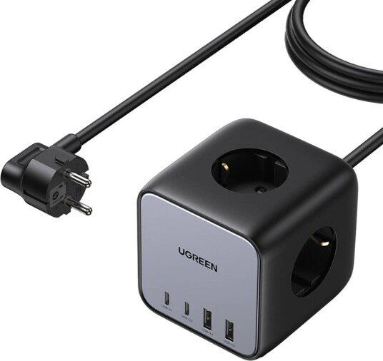 Ugreen DigiNest Pro 3x USB-A & 3x USB-C 1,8m Strømfordeler Grå