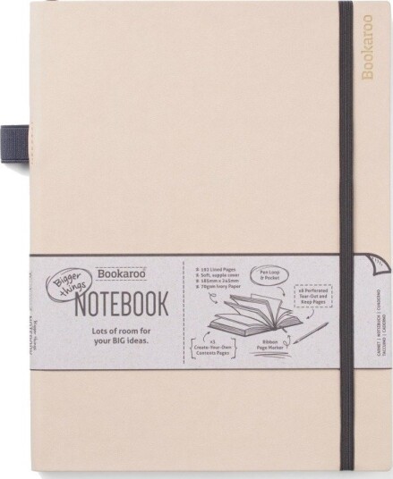 Peter Pauper Press Bookaroo Notatbok/Journal Stor – Krem