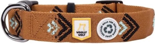 Woolly Wolf Hundehalsbånd Lysebrun Med Mønster Xs