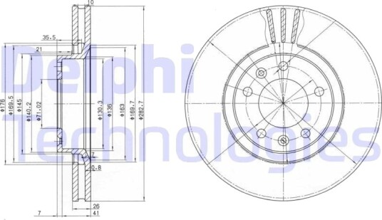 DELPHI BG2688 Bremseskive
