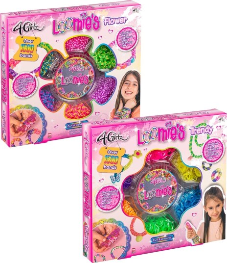 4-Girlz Loom Bands Sett 1500+ Strikker Tilbehør Til 30 Armbånd 5+ År