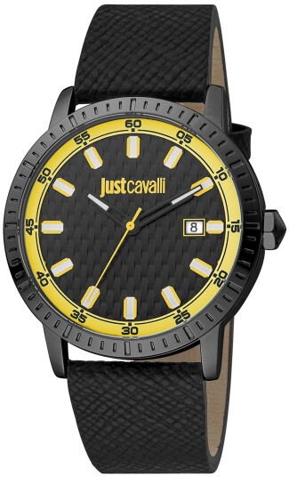 Just Cavalli Herreklokke JC1G216L0045 Classic Sort/Lær Ø42 mm