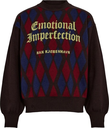 HAN Kjøbenhavn Checked Knit Sweater BROWN S