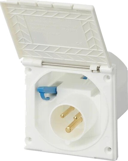 ProPlus 343504 Innfelt CEE-uttak - Firkantet, IP44, 16A - Hvit