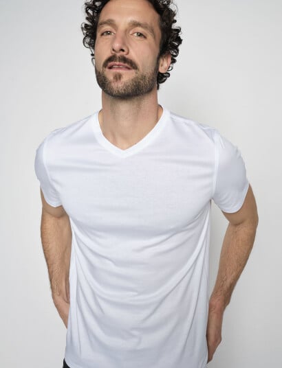 Mos Mosh Gallery Perry Crunch V-Ss Tee - White - XXL