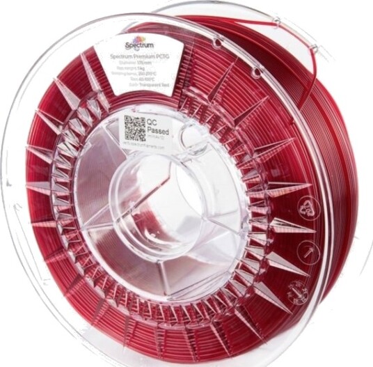 Spectrum Premium PCTG Filament 1.75 mm 1000 g Transparent Rød 80738