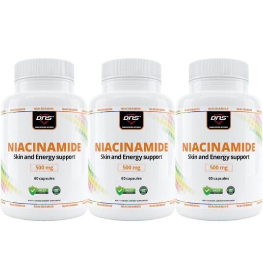 3 pack Niacinamide Vitamin B3 500 mg 3 x 60 kapsler