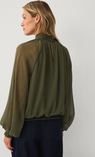 Ellos Collection Bluse med ballongeffekt Grønn