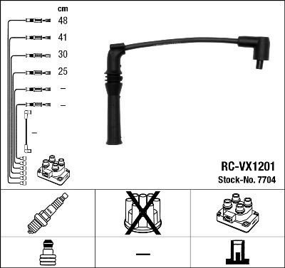 Tennplugg kabelsett NGK 7704 Tennplugg kabelsett NGK 7704