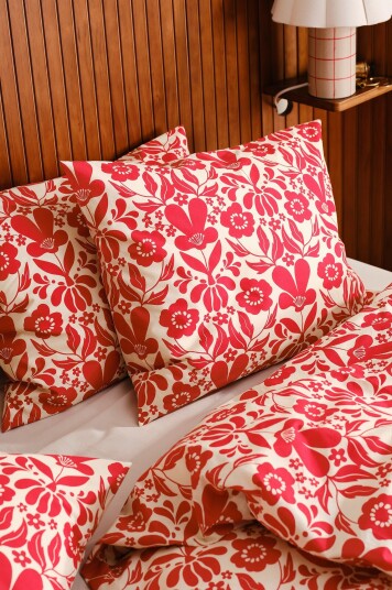 Jotex Putetrekk 2pk 50x60 Cm Økologisk Rød/naturhvit SELJA 21700140105