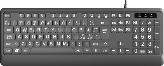Eletra Big bakgrunnsbelyst kablet tastatur