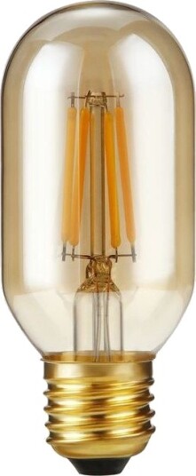 Spl E27 4W dimbar LED rørpære   10,6cm 2300K gyllent glass filament   Dimbar : Dimbar Kulør : Ekstra varm