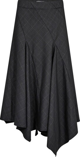 co’couture Skjørt EloraC Check Asym Grå