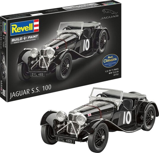 Revell Jaguar SS 100 Byggesett Modellbil 71 Deler