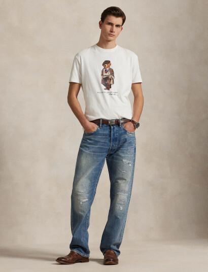 Polo Ralph Lauren Custom Slim Fit Polo Bear Jersey T Shirt White M