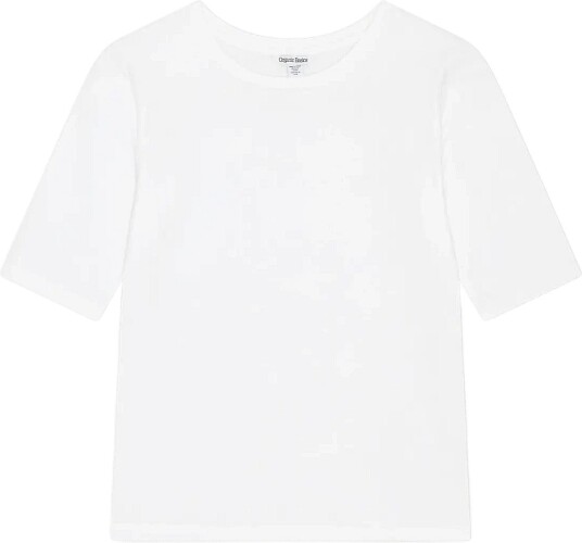 Organic Basics Everyday 3/4 Sleeve Tee WHITE XL Organic Basics Everyday 3/4 Sleeve Tee WHITE XL