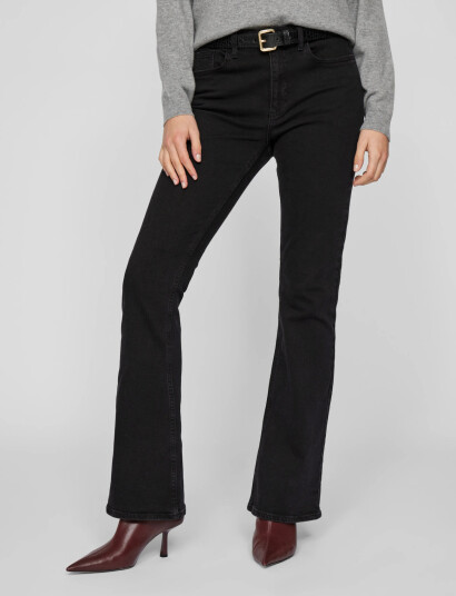 Vila Vibetty Rw Flared Jeans Blk Osc221-Noos - Black - XS x 32