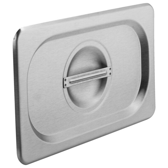 PULSIVA Kantinelokk GN 1/4 Profi uten hull for skje 1/4; Størrelse GN 1/4, 26.5x16.2 cm (LxB); Stålgrå