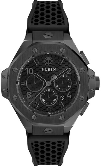 Philipp Plein Herreklokke PWPRA0924 Chrono Royal Sort/Gummi Ø46 mm