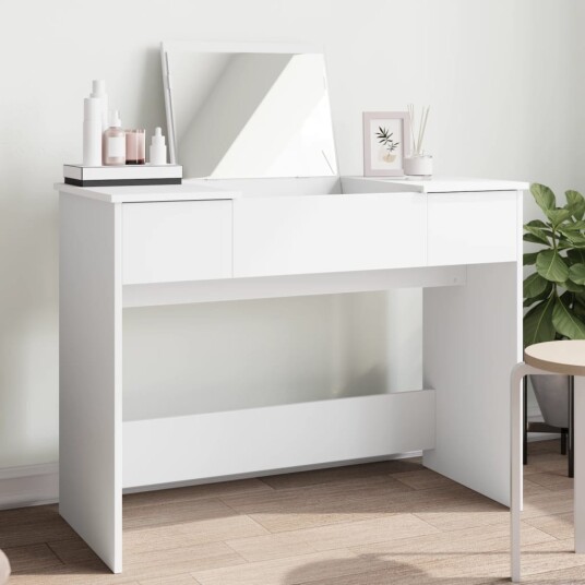 Sminkebord med speil hvit 100x45x76 cm Sminkebord med speil hvit 100x45x76 cm