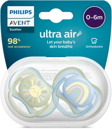 Philips Avent Ultra Air Deco Smokk 2-Pack 0-6m Grønn/Blå