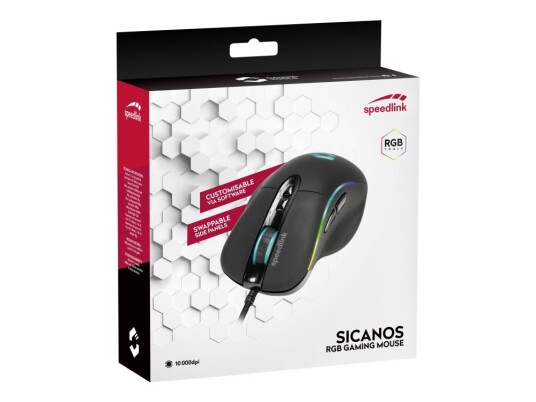 Speedlink Sicanos Rgb Gaming Mus Optisk 7 Knapper Kablet Usb Svart