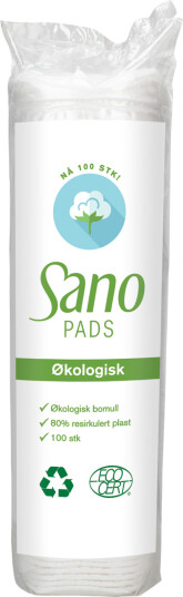 Sano økologiske bomullspads 100 stk