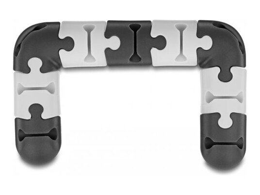 Delock - Kabelholder - Self-Adhesive Modular Set 9 Pieces - Svart/Grå