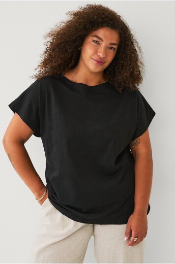 Ellos Plus collection   Topp med kort erme   Svart