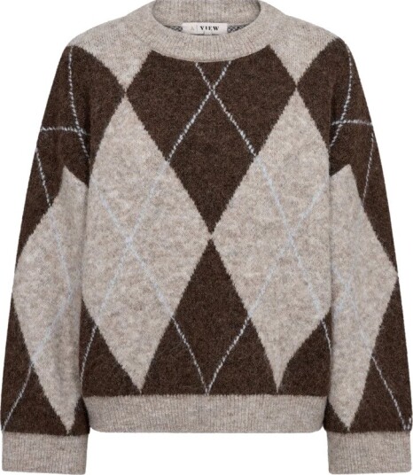 A View Harlekin Knit Pullover   Brown   L