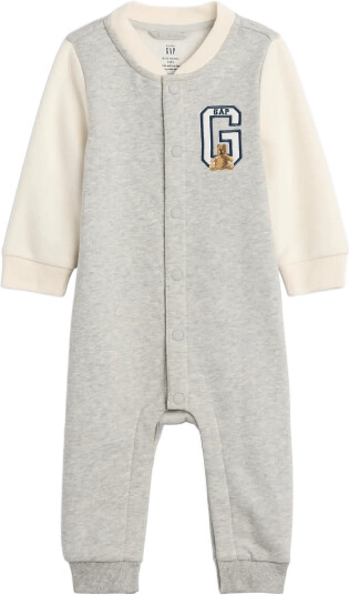 GAP Baby Vintagesoft Varsity Logo One Piece   Grey   50/56