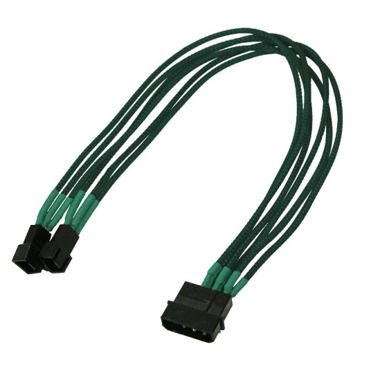 Nanoxia 4-Pin til 2x3-Pin Viftestrømadapter 30 cm Grønn Nanoxia 4-Pin til 2x3-Pin Viftestrømadapter 30 cm Grønn