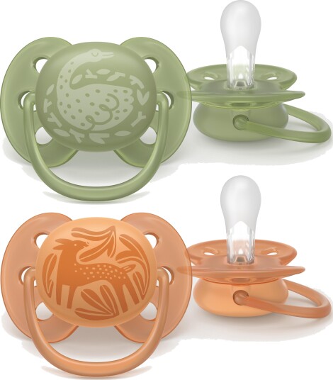 Philips Avent SCF09306 Soft Smokk 18+ mnd Grønn Og Oransje 2 pk Philips Avent SCF09306 Soft Smokk 18+ mnd Grønn Og Oransje 2 pk