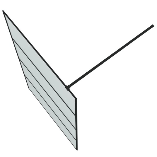 vidaXL Dusjvegg svart 115x195 cm frostet ESG-glass