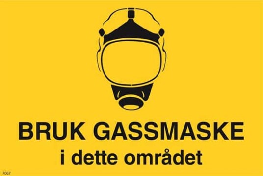 Gassmaske i Dette Området 30x20 cm PVC
