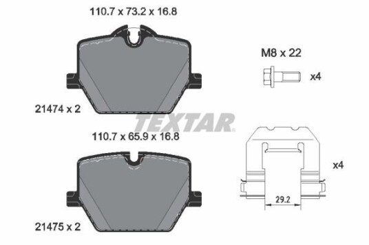 Bremseklosser TEXTAR 2147401 Bremseklosser TEXTAR 2147401