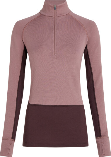 Icebreaker Women's Merino 260 ZoneKnit Long Sleeve Half Zip Java/Summit XS