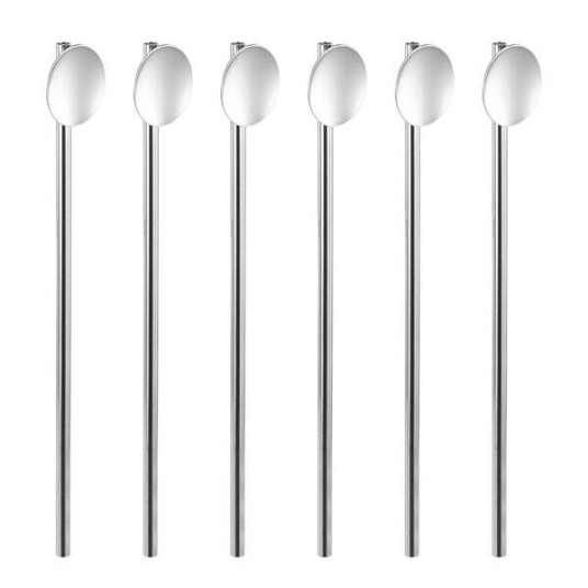 Stiernholm Drink Collection barskje m/sugerør 18 cm 6 stk blank Stiernholm Drink Collection barskje m/sugerør 18 cm 6 stk blank