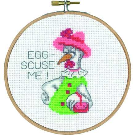 Permin Broderisett Egg scuse me Ø13cm