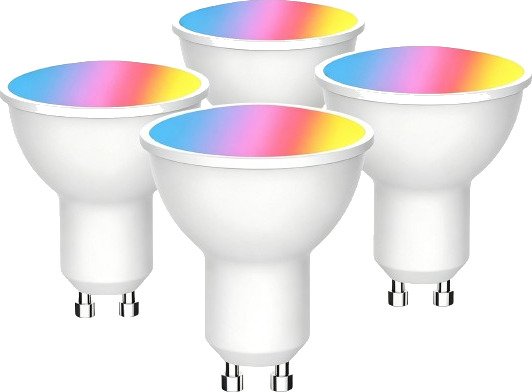 4x GU10 5W Smart Home LED pære Bluetooth RGB+CCT Tuya/Smart Life Dimbar : Via Smart Home Kulør : RGB + CCT Varm til Kald Hvit